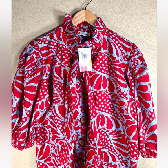 NWT Elisamama Kathy Blouse in Ruby Red - Picture 4 of 14